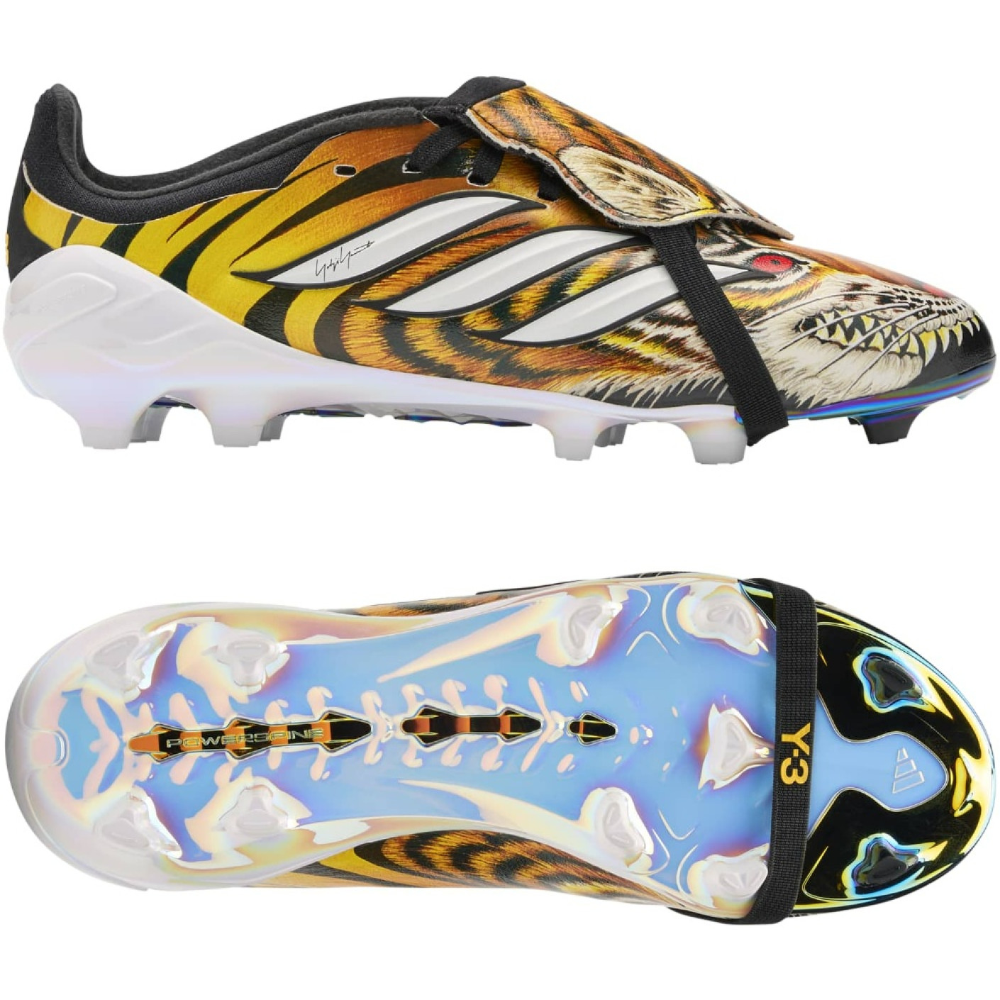 adidas Predator Y-3 Elite FT Gras Voetbalschoenen (FG) Kids Zwart Oranje Geel Wit