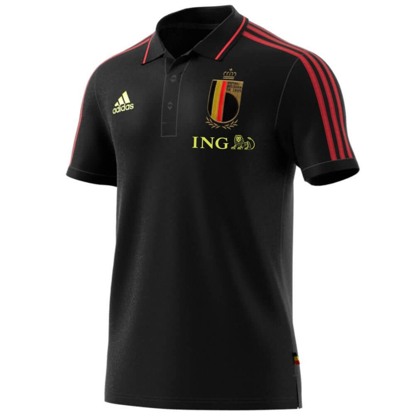 adidas Belgie 3S Polo 2020-2021 Zwart