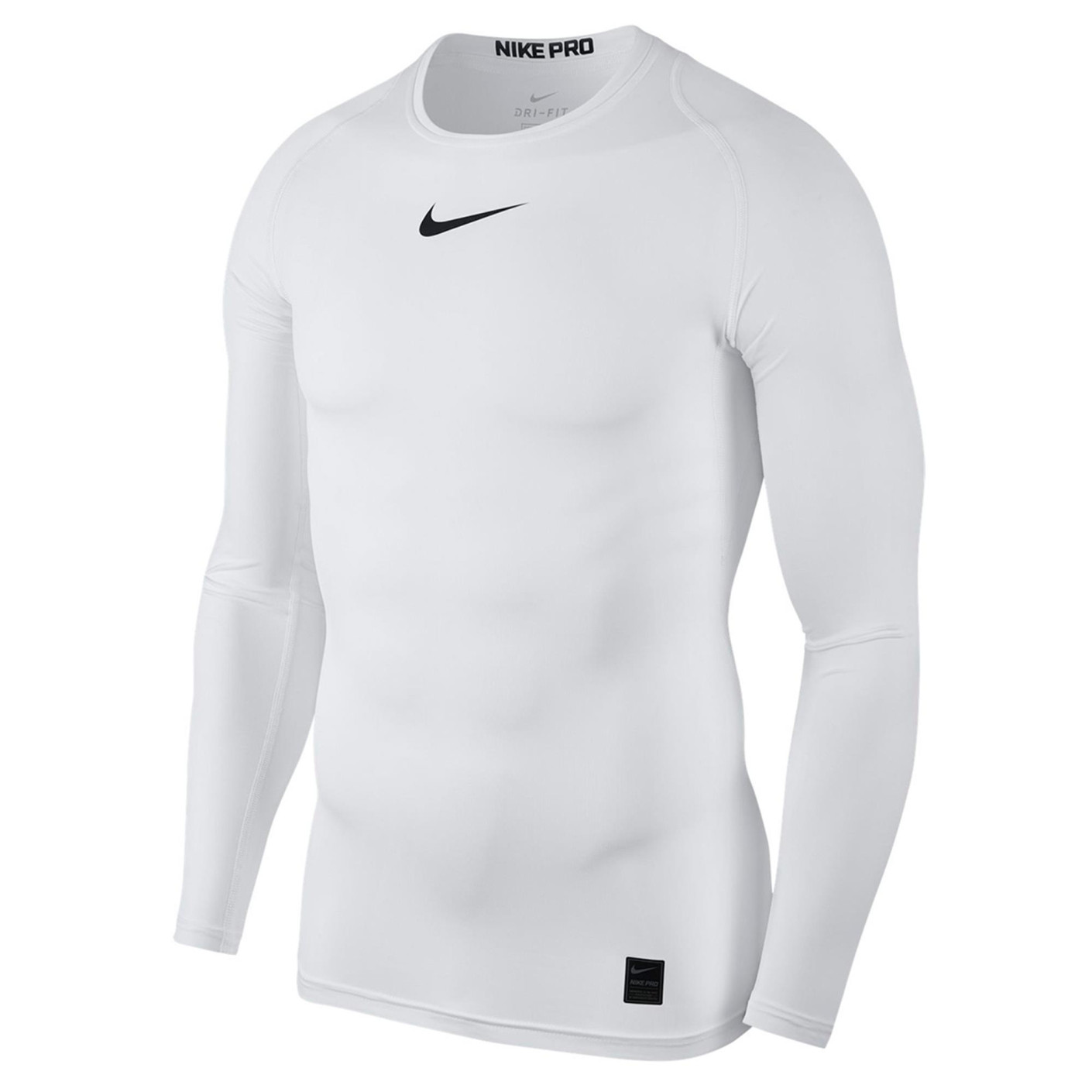 Nike Pro Compressieshirt Lange Mouwen Wit Zwart Zwart