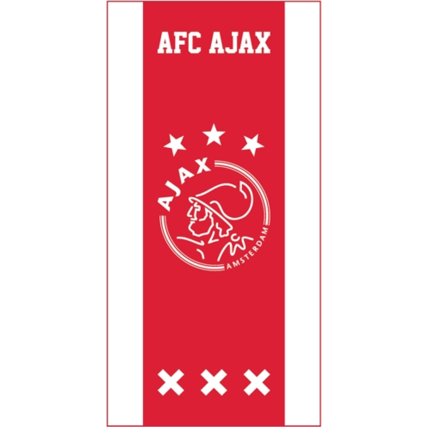 Ajax Handdoek Wit Rood Wit 50x100cm