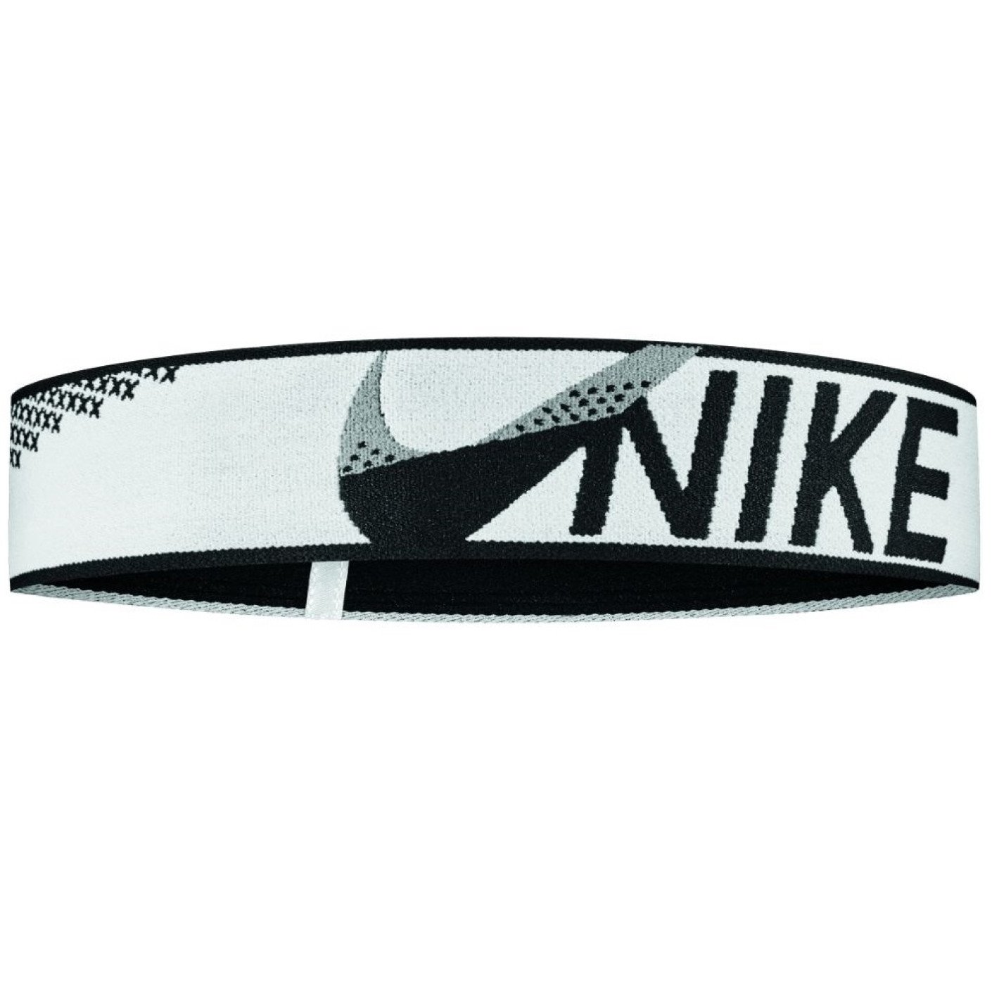Nike Elastic Cross Hoofd Zweetband Wit Zwart