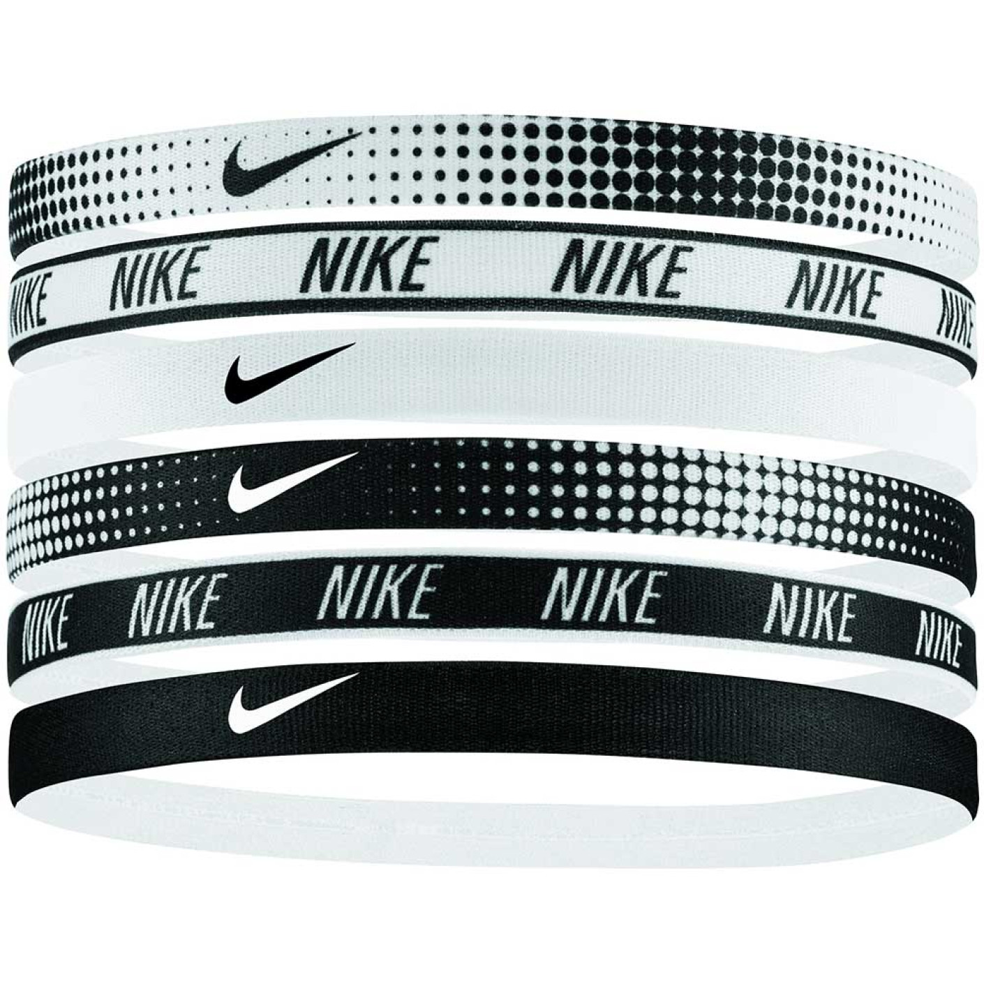 Nike Printed Haarbanden 6stuks W/W/BL