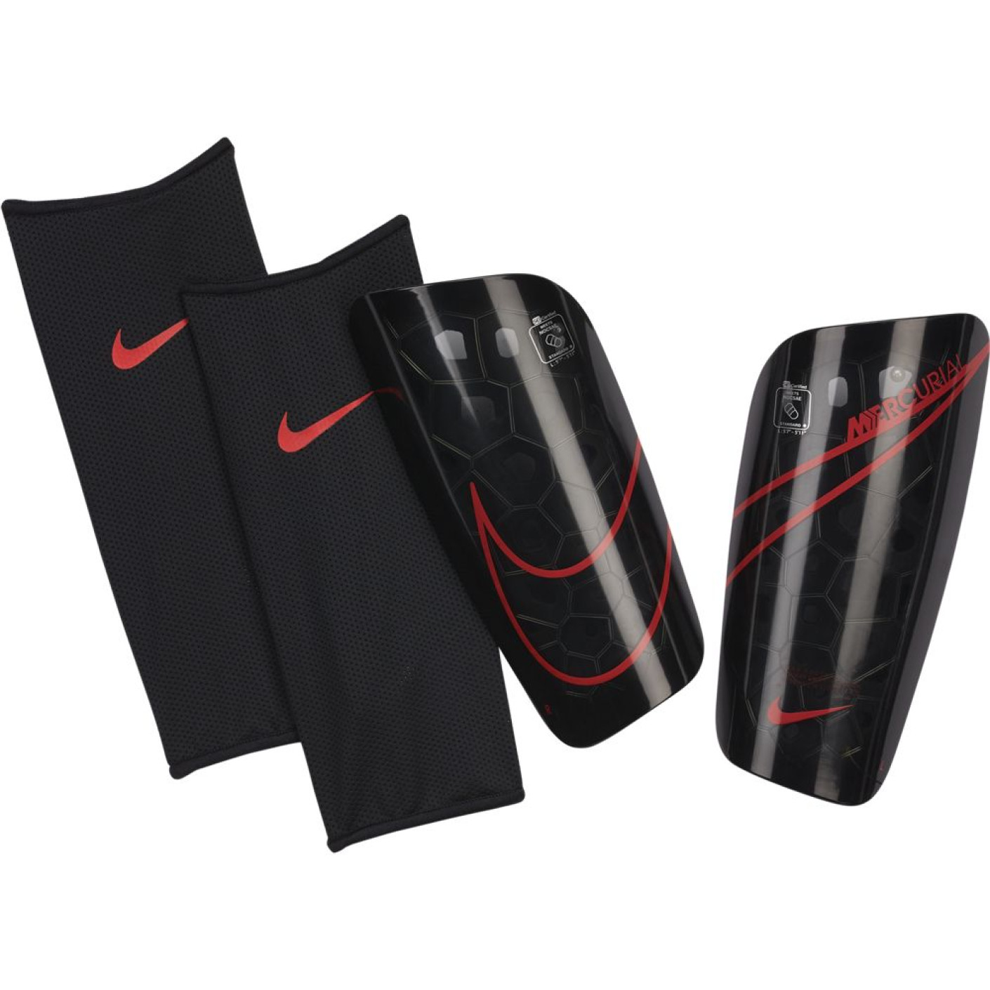 Nike Mercurial Lite Scheenbeschermers Zwart Zwart Rood