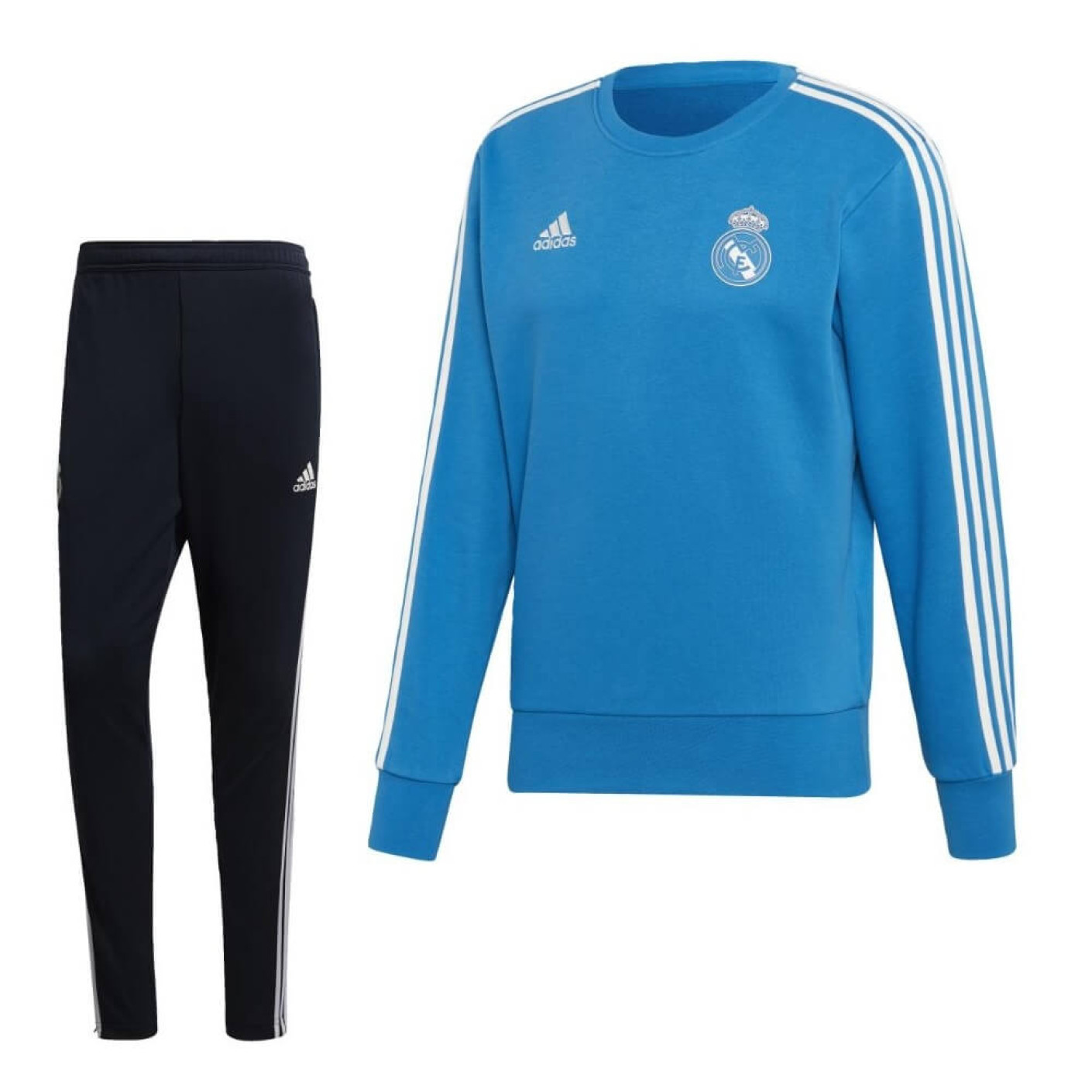 adidas Real Madrid Sweat Trainingspak 2018-2019 Blauw Wit
