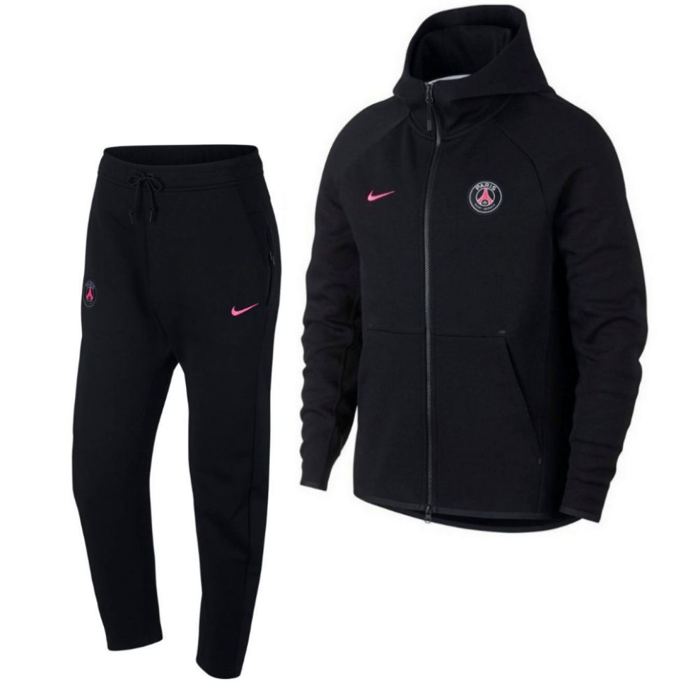 Nike Paris Saint Germain Tech Fleece Trainingspak Zwart Roze