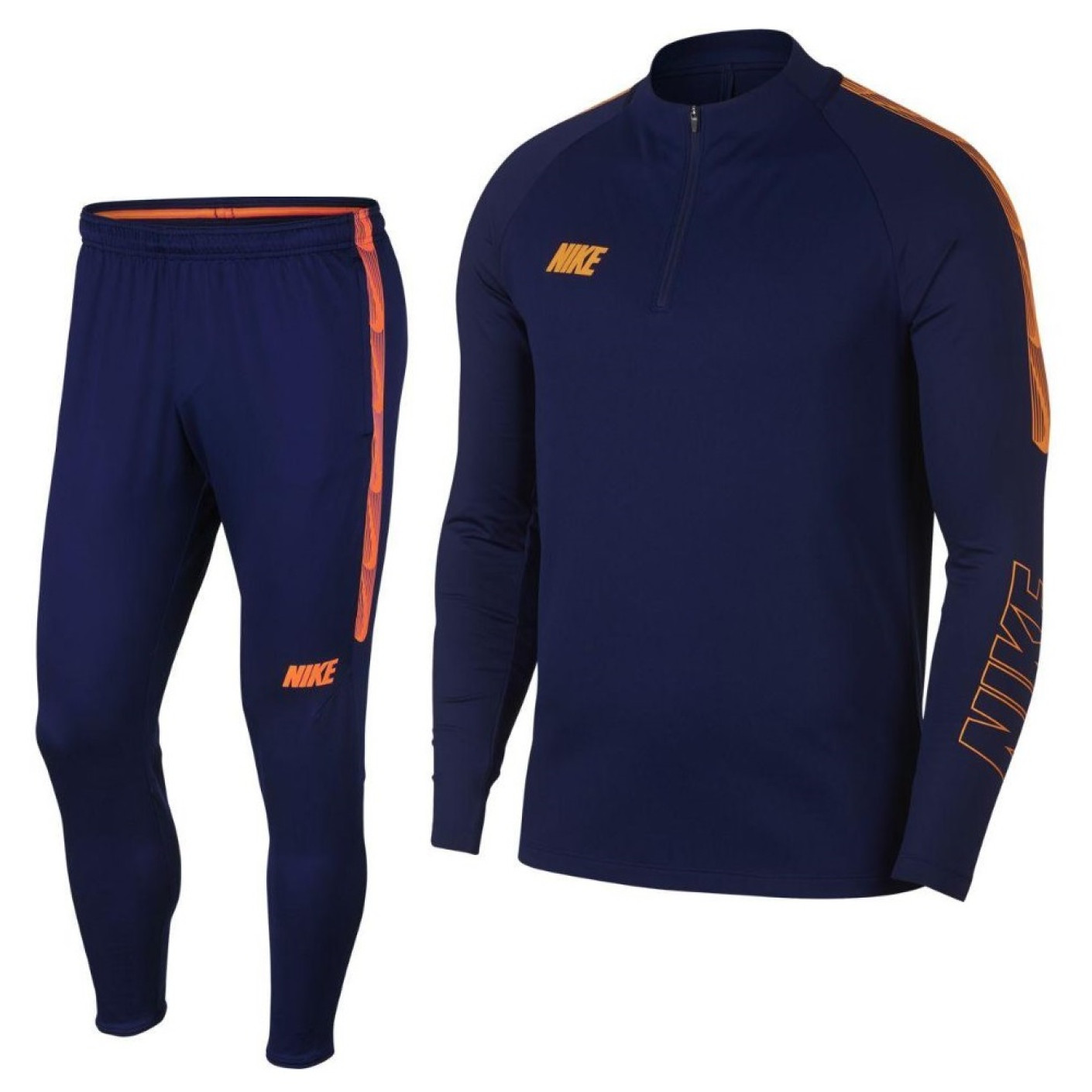 Nike Dry Squad Trainingspak Donkerblauw Oranje