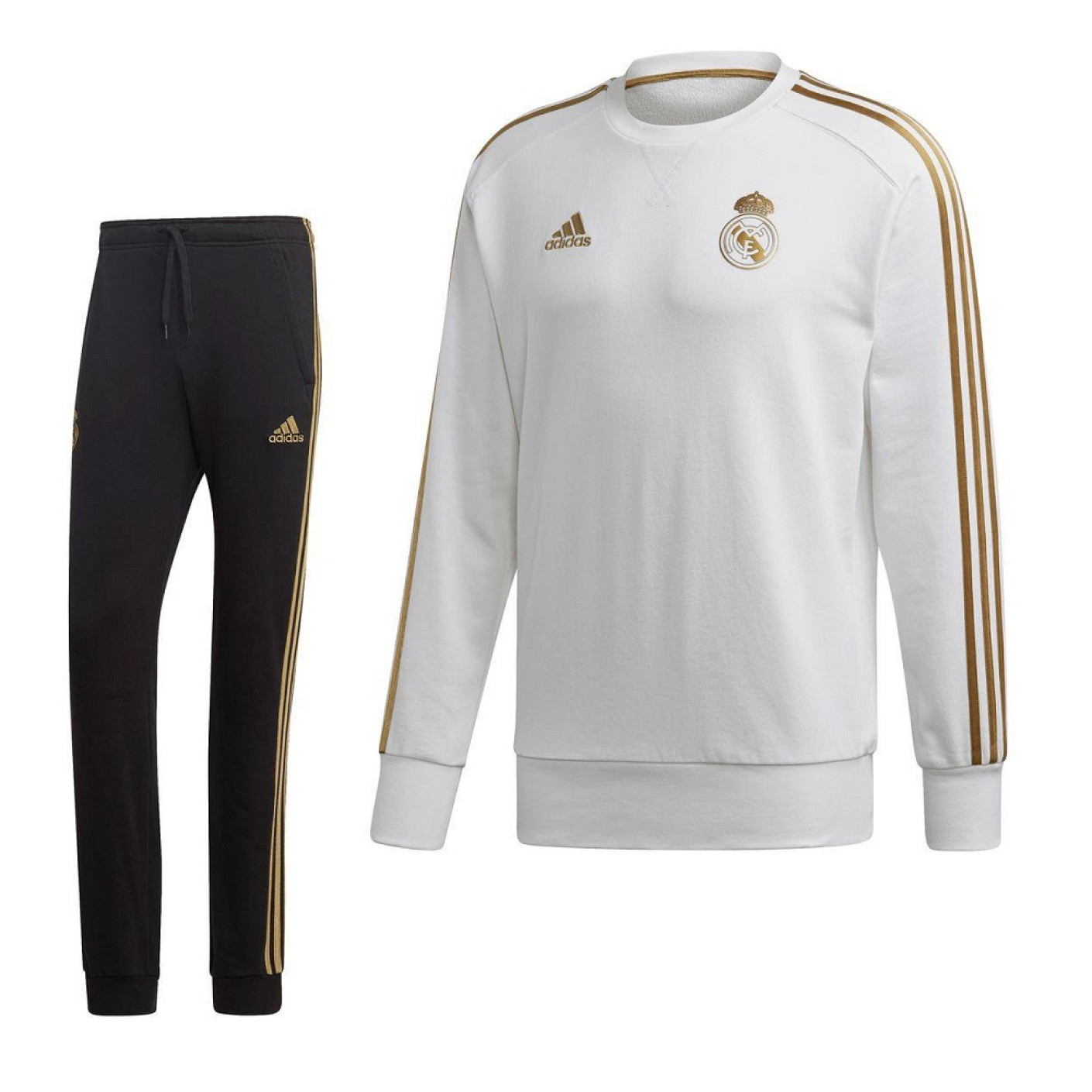adidas Real Madrid Sweat Trainingspak 2019-2020 Wit Goud