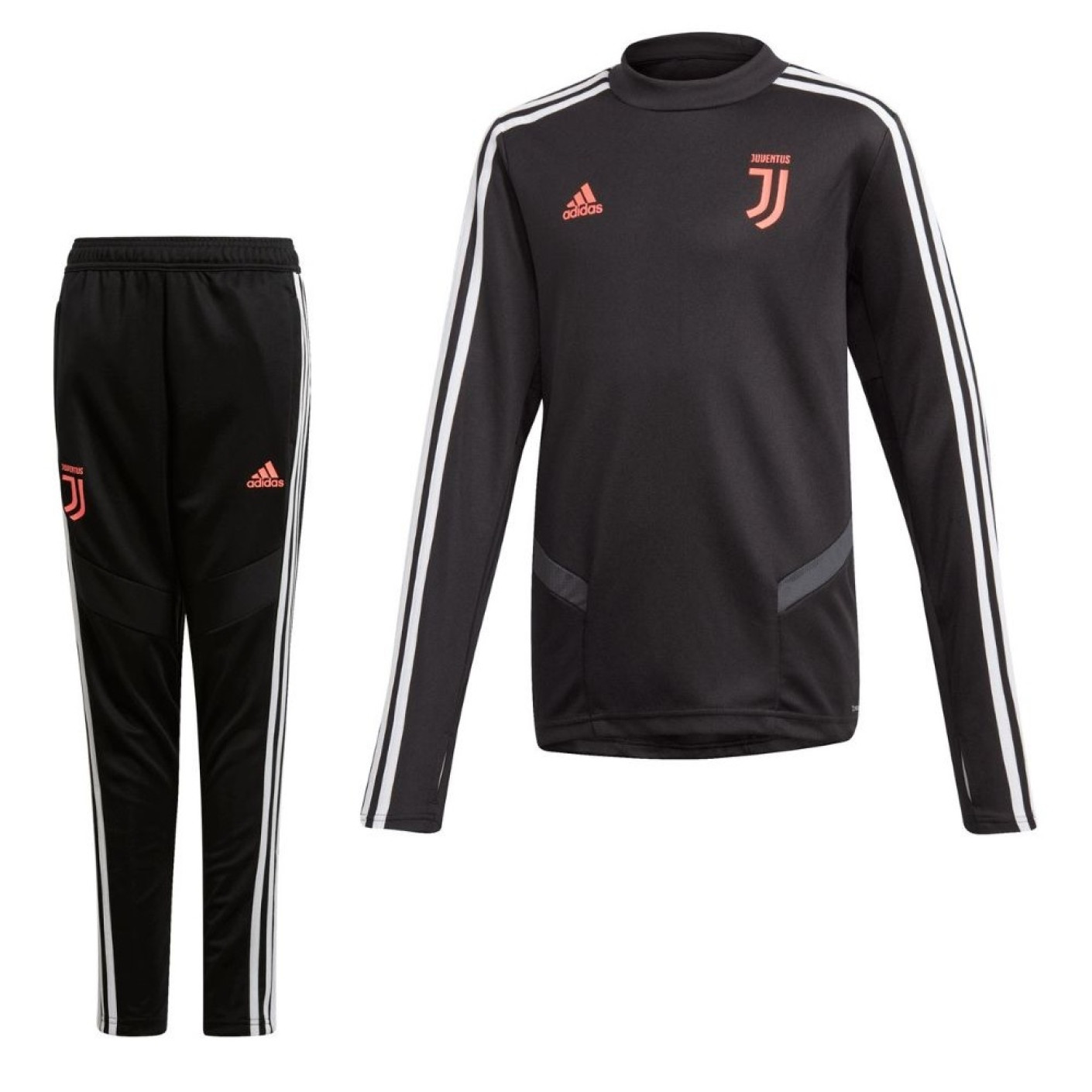 adidas Juventus Top Trainingspak 2019-2020 Kids Zwart Wit Roze