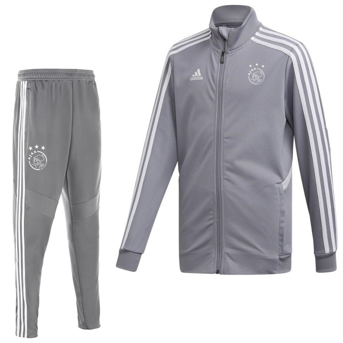 adidas Ajax Trainingspak 2019-2020 Kids Grijs Wit