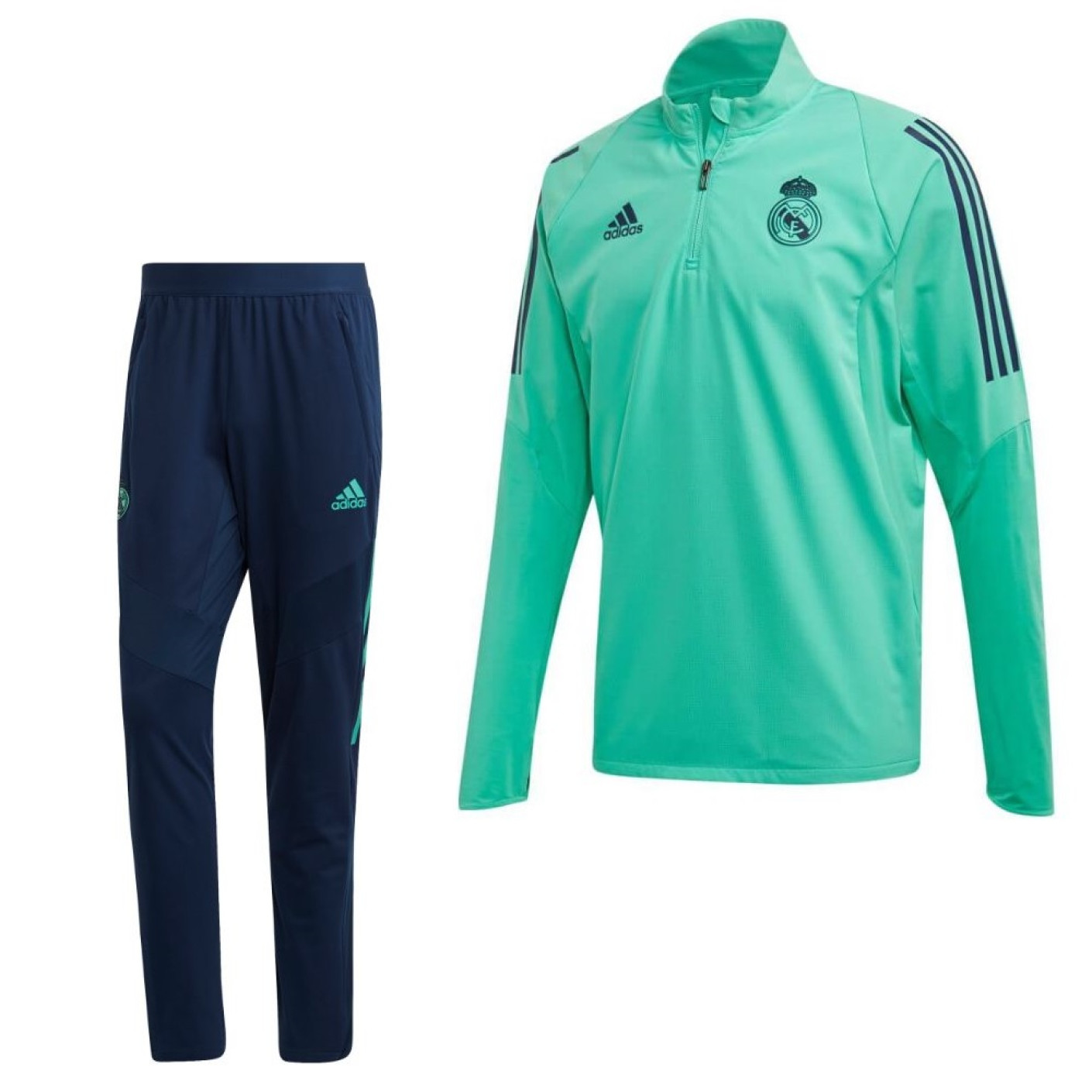 Zeeziekte vice versa stoel adidas Real Madrid Trainingspak Champions League 2019-2020 Groen Blauw