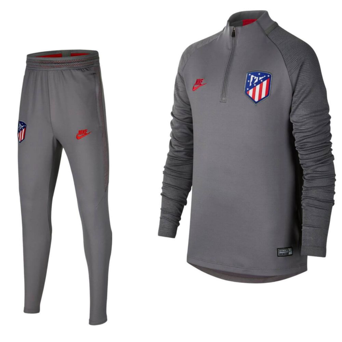 Nike Atletico Madrid Dry Strike Drill Trainingspak Champions League 2019-2020 Grijs Kids