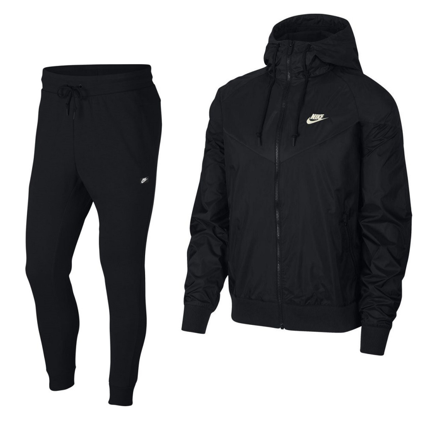 Nike NSW Windrunner Optic Fleece Trainingspak Zwart Wit
