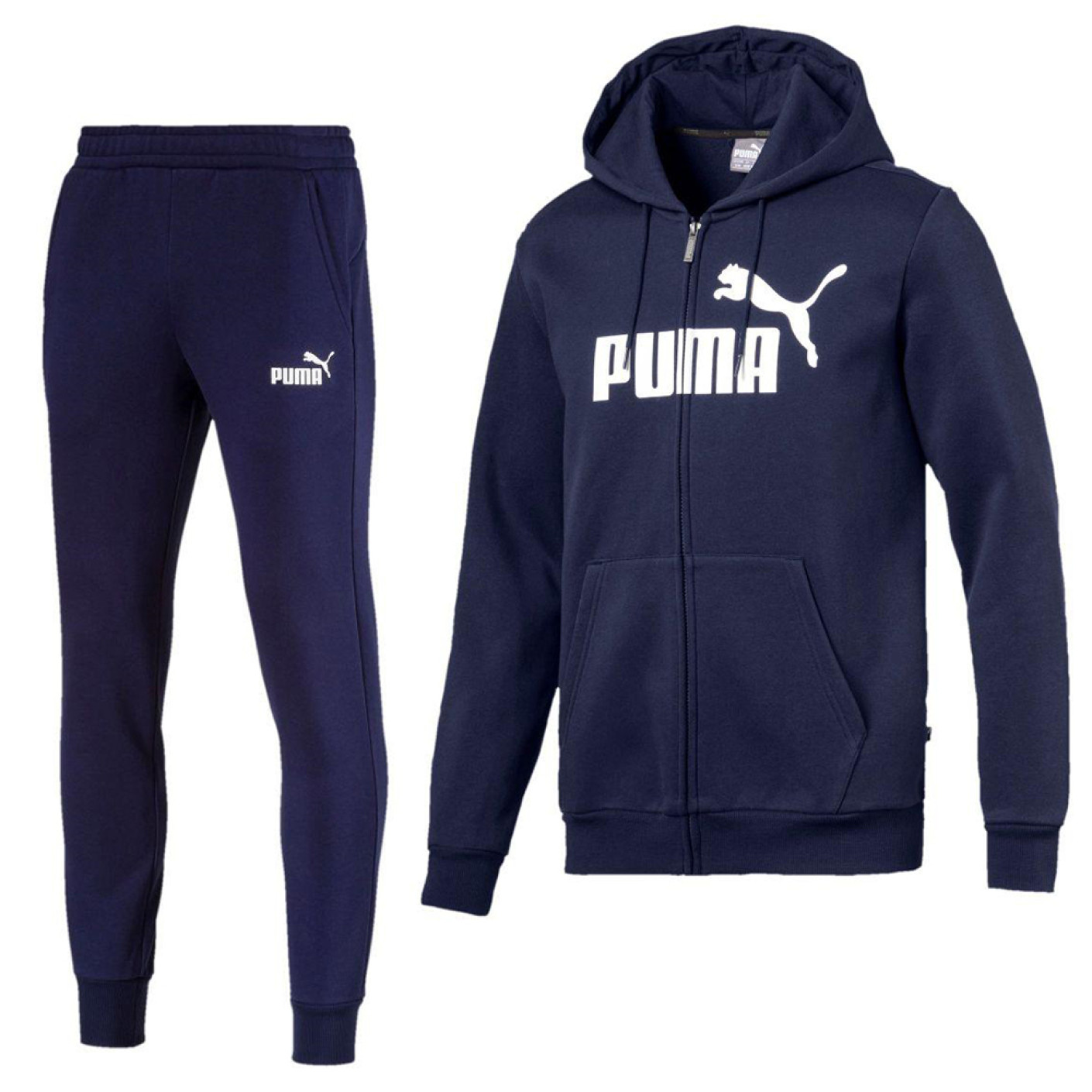 PUMA Essentials Logo Trainingspak Full-Zip Donkerblauw