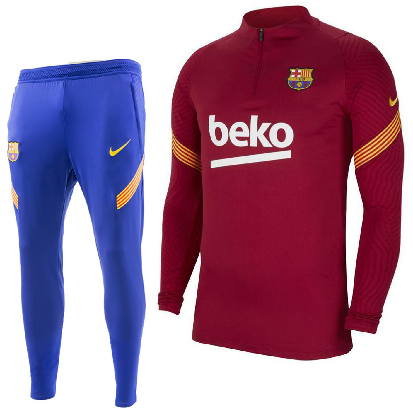 Nike FC Barcelona Strike Trainingspak 2020-2021 Kids Rood Blauw Geel