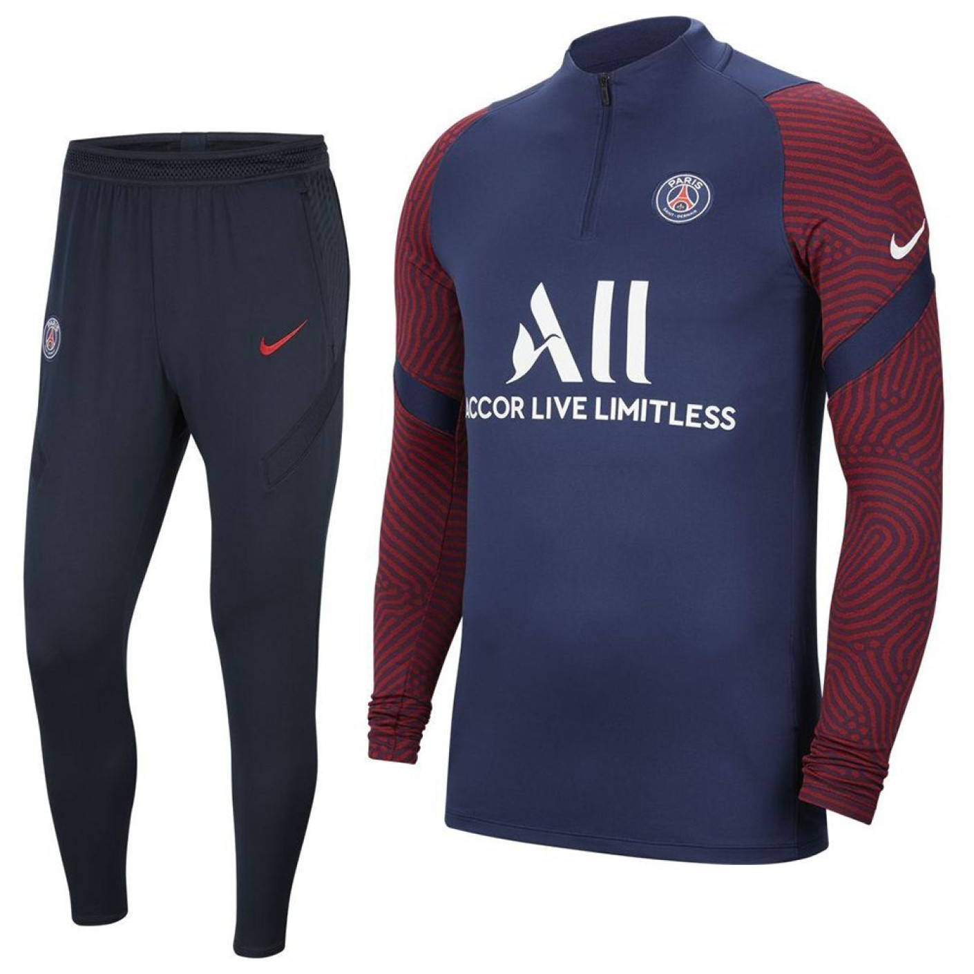 geroosterd brood Vochtigheid kunstmest Nike Paris Saint Germain Strike Trainingspak 2020-2021 Donkerblauw Rood
