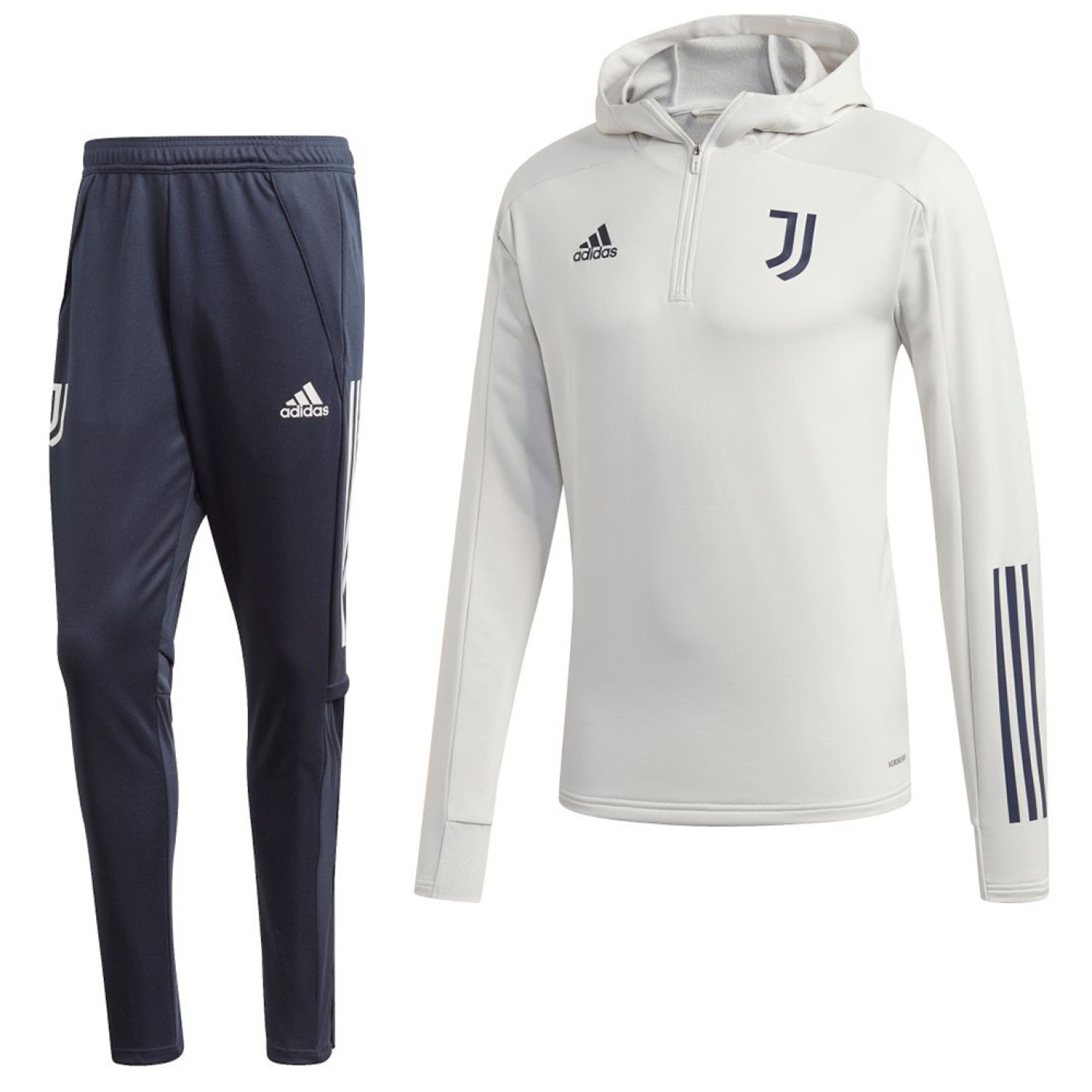adidas Juventus Hoodie Trainingspak 2020-2021 Lichtgrijs Donkerblauw