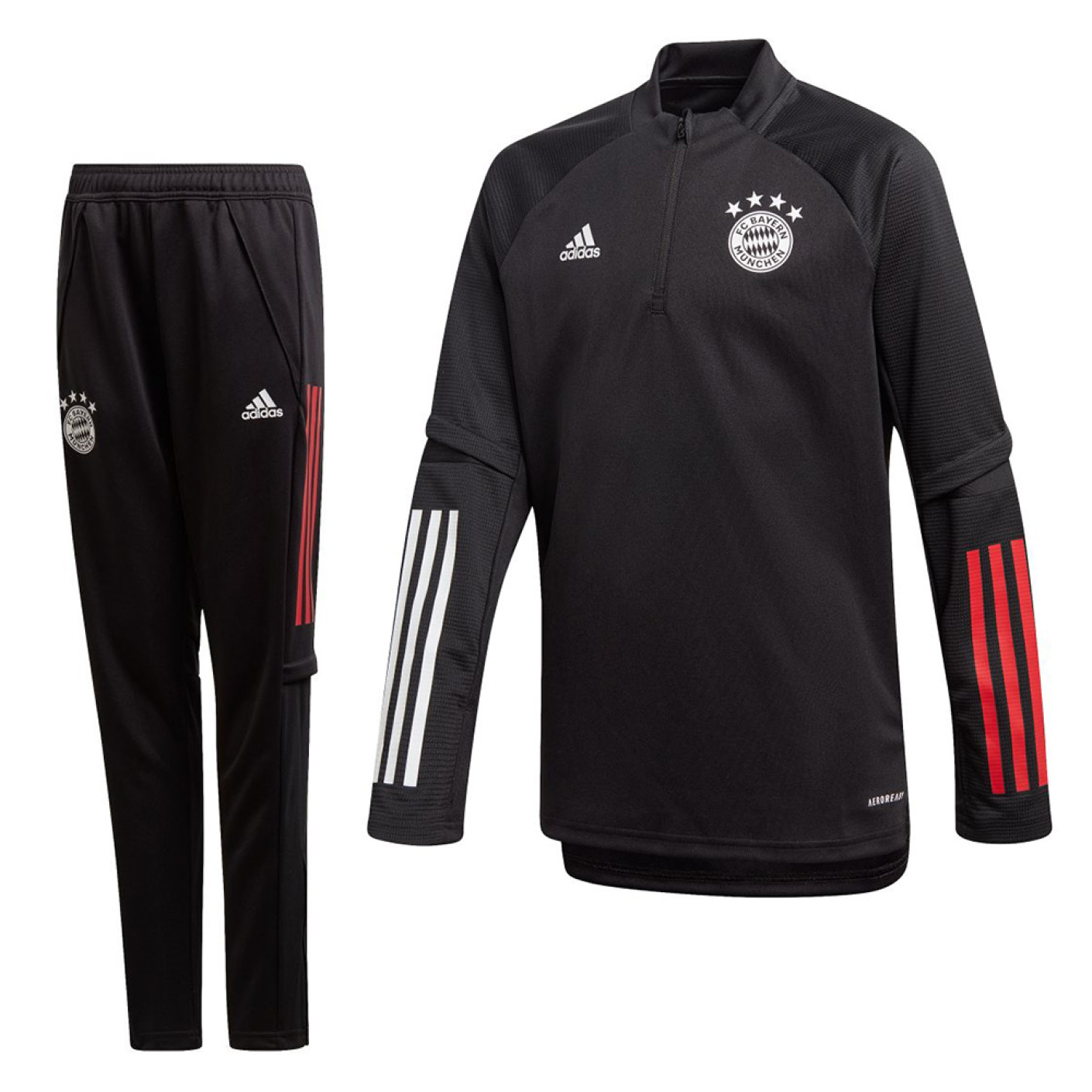 adidas Bayern Munchen Top Trainingspak 2020-2021 Kids Zwart Rood