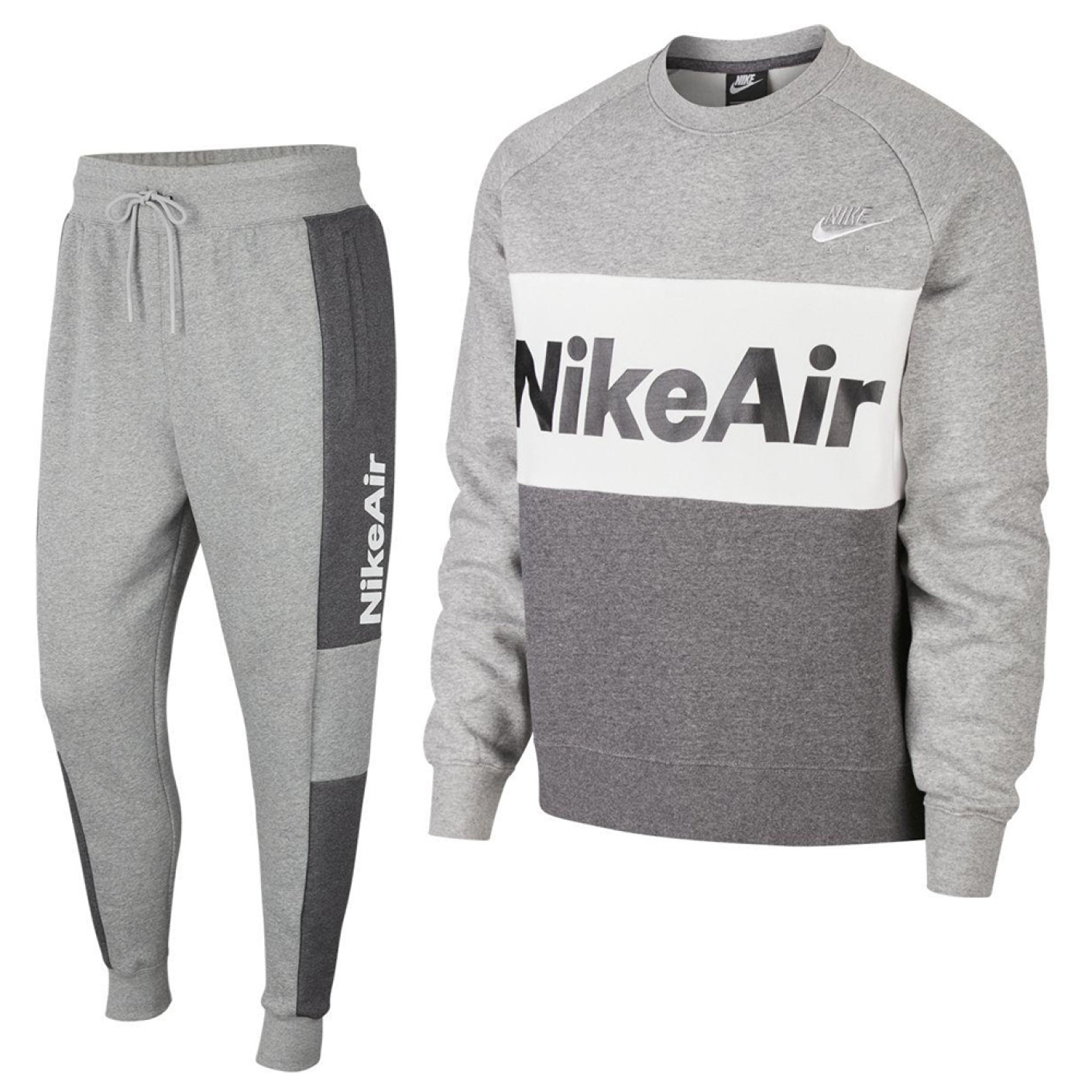 Begin Decimale terugtrekken Nike AIR Crew Trainingspak Grijs Wit
