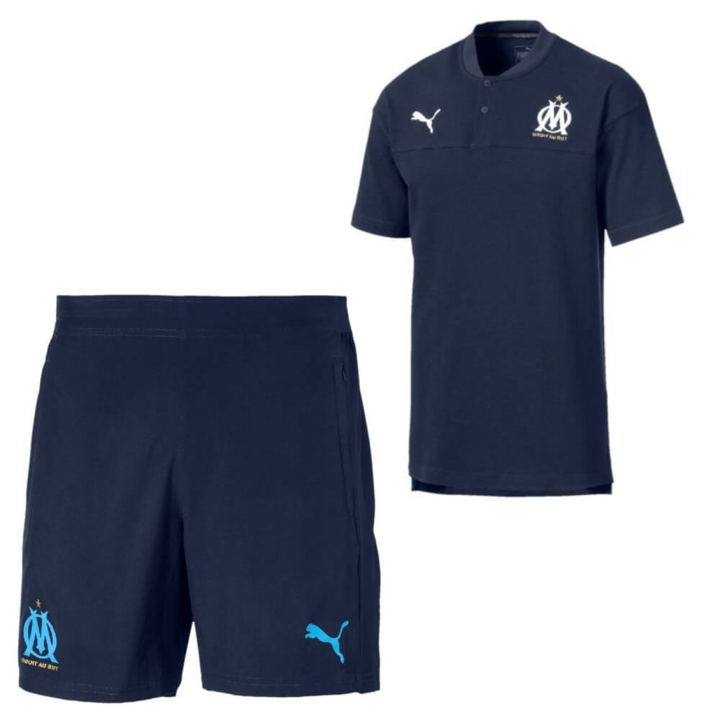 PUMA Olympique Marseille Trainingsset Polo 2019-2020 Donkerblauw