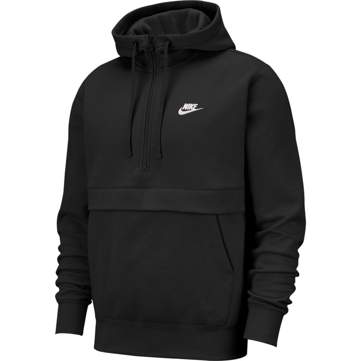 Nike NSW Club Hoodie Half Zip Zwart Zwart Wit