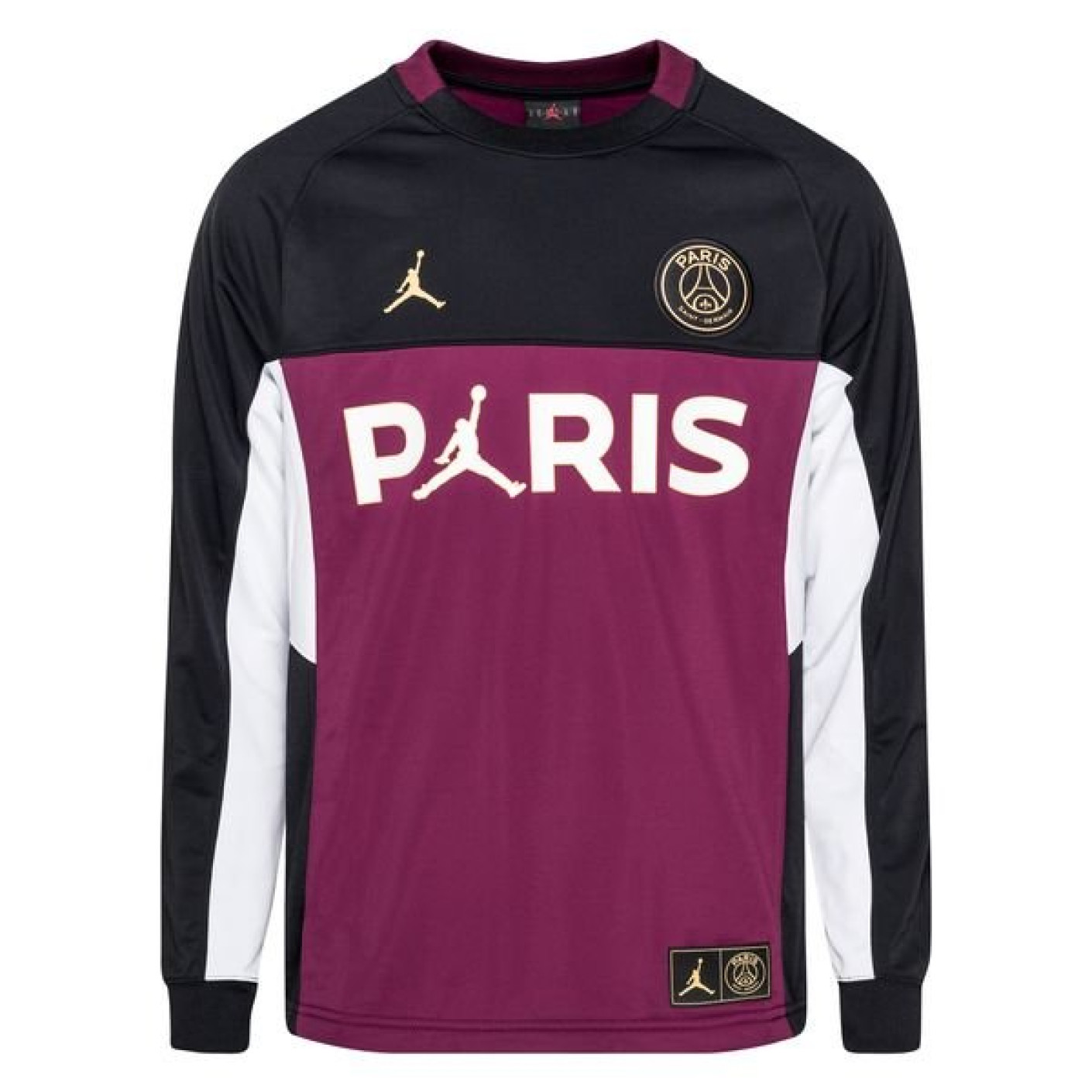 Nike Paris Saint Germain X Jordan Crew Sweater Zwart Bordeauxrood Goud