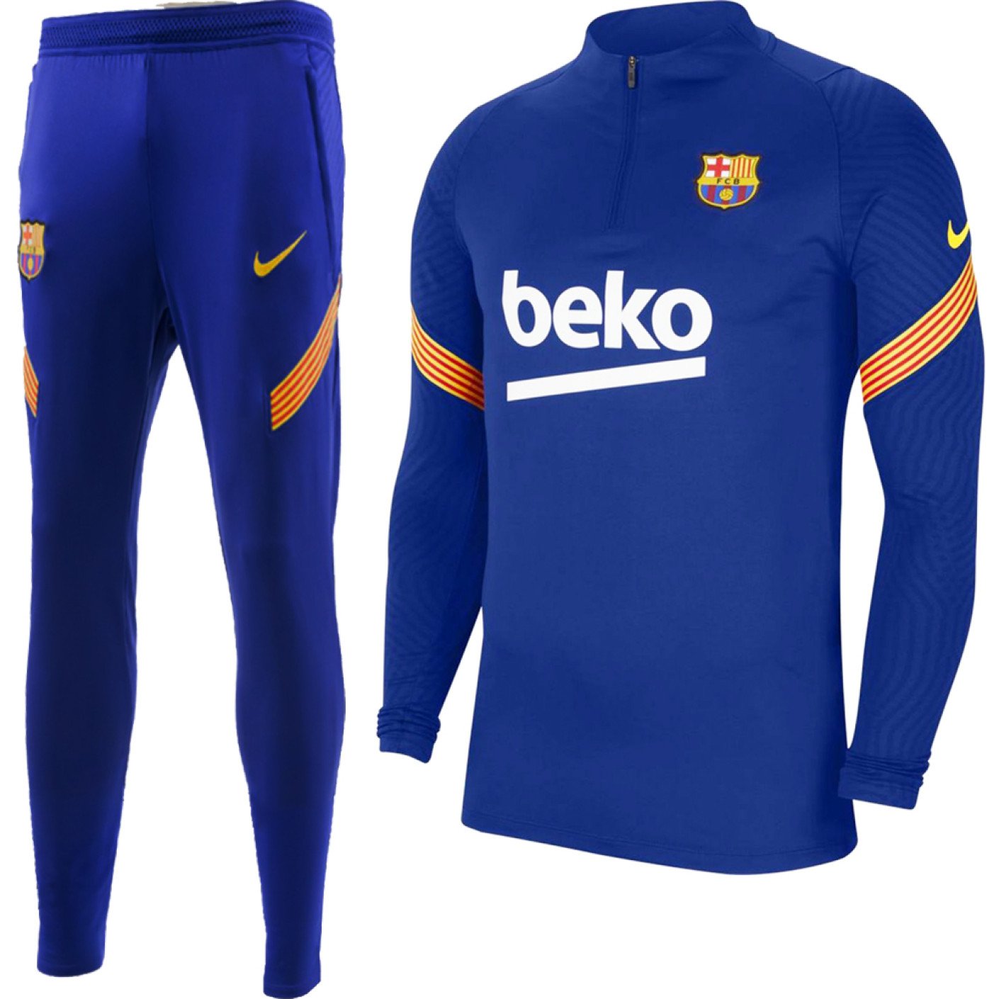 zo veel verschil Uitdrukking Nike FC Barcelona Dry Strike Trainingspak 2020-2021 Donkerblauw Geel