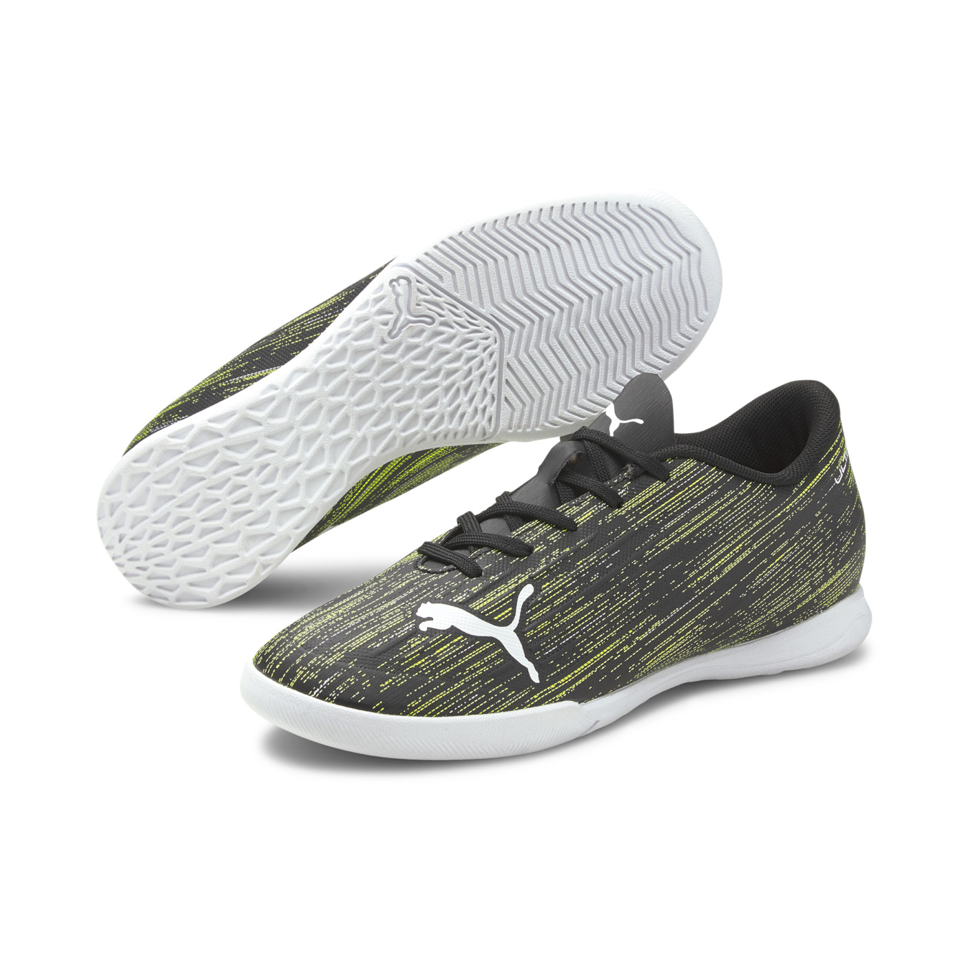 PUMA Ultra 4.2 Zaalvoetbalschoenen Kids Zwart Wit Geel