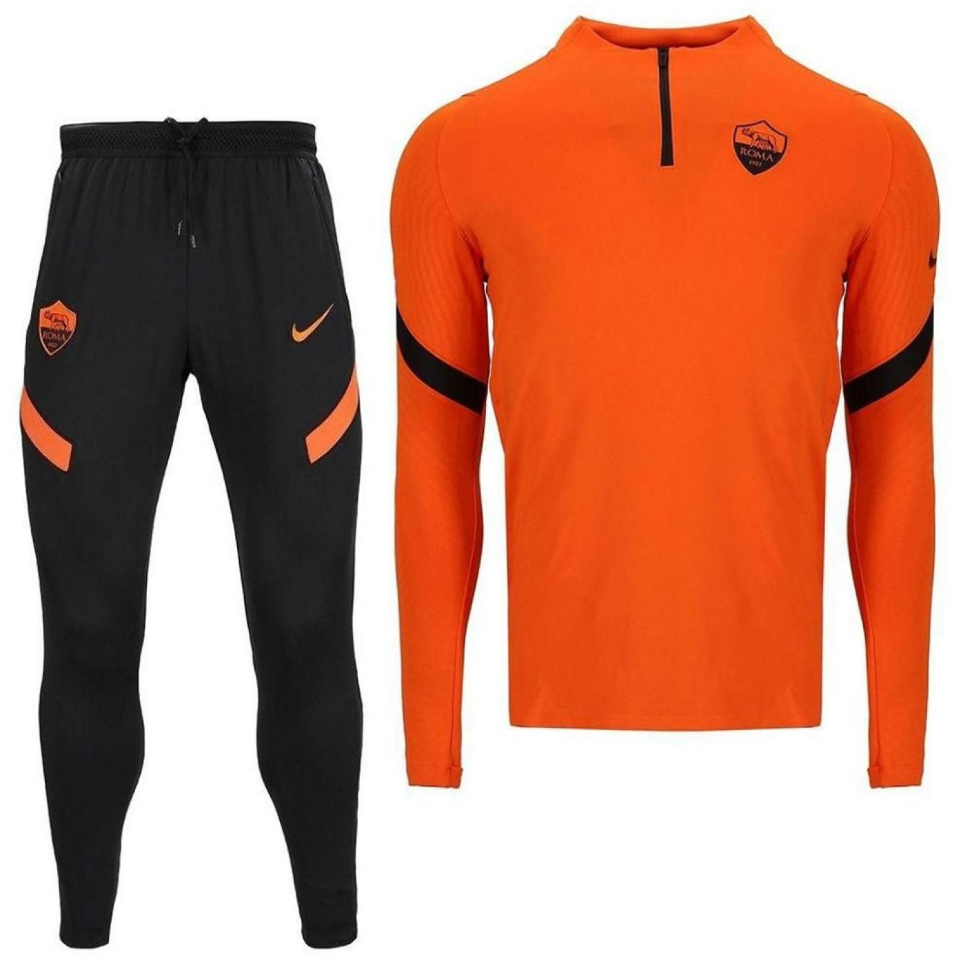 geef de bloem water ijsje kijken Nike AS Roma Strike Trainingspak 2020-2021 Kids Oranje Zwart