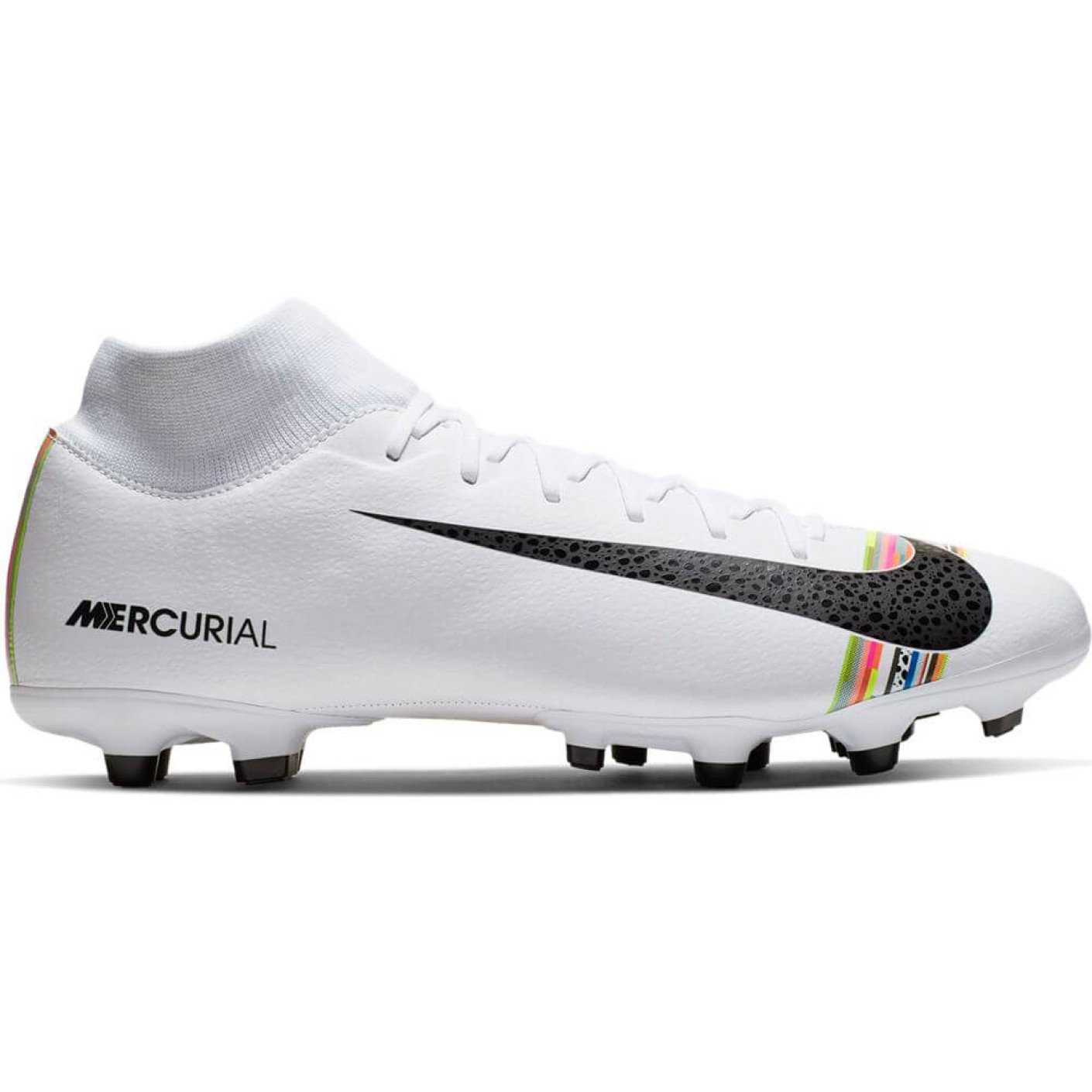 Nike Mercurial Superfly 6 ACADEMY FG Voetbalschoenen Wit Zwart Platinum