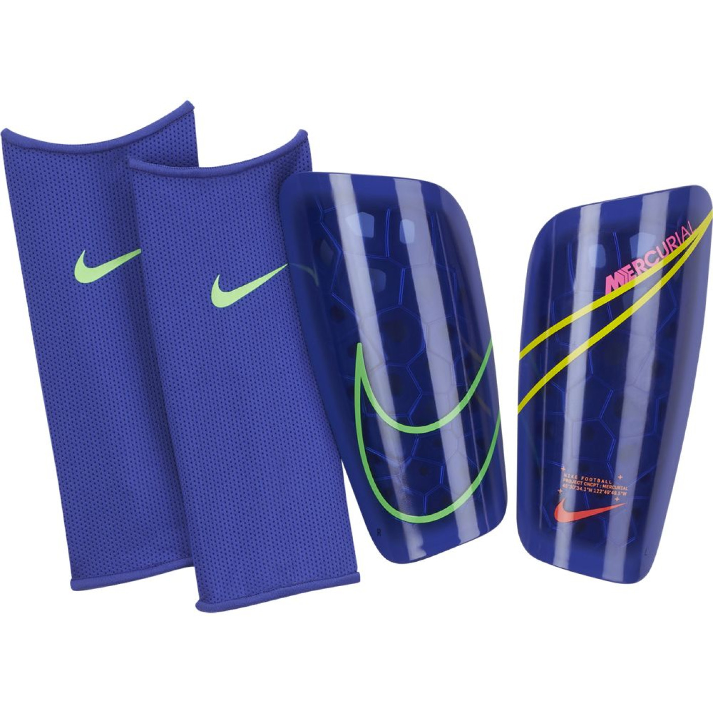 Nike Mercurial Lite Scheenbeschermers Blauw Geel Groen