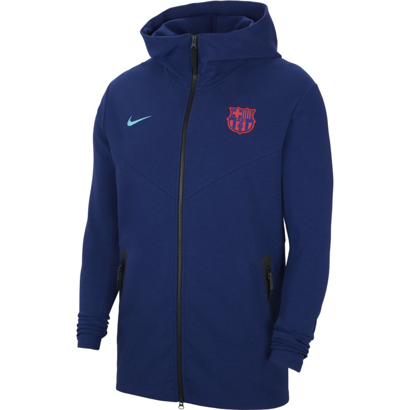 Nike FC Barcelona Tech Fleece Pack Hoodie Full Zip 2021 Blauw Lichtblauw