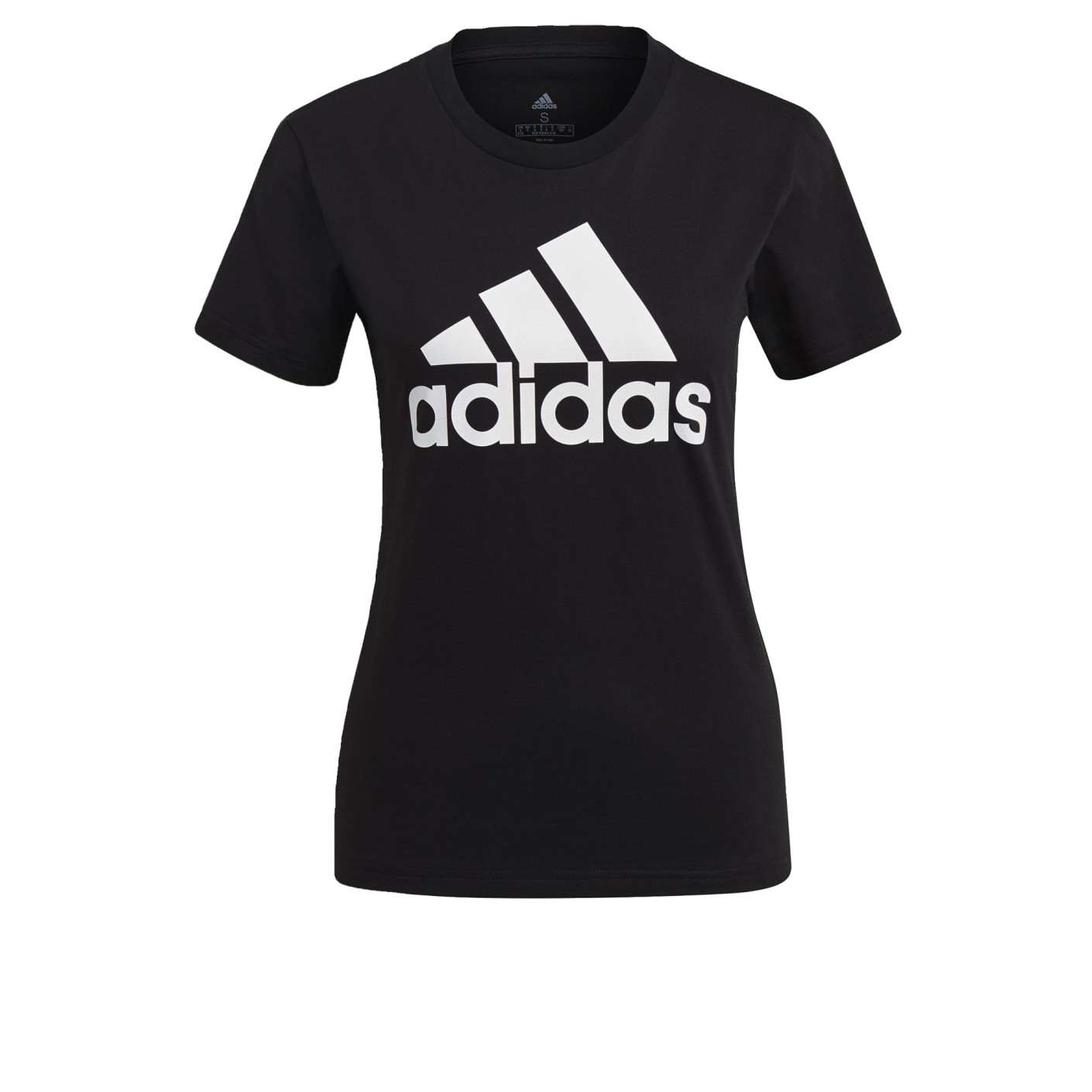Opblazen bellen had het niet door adidas Essentials Logo T-shirt Dames Zwart Wit
