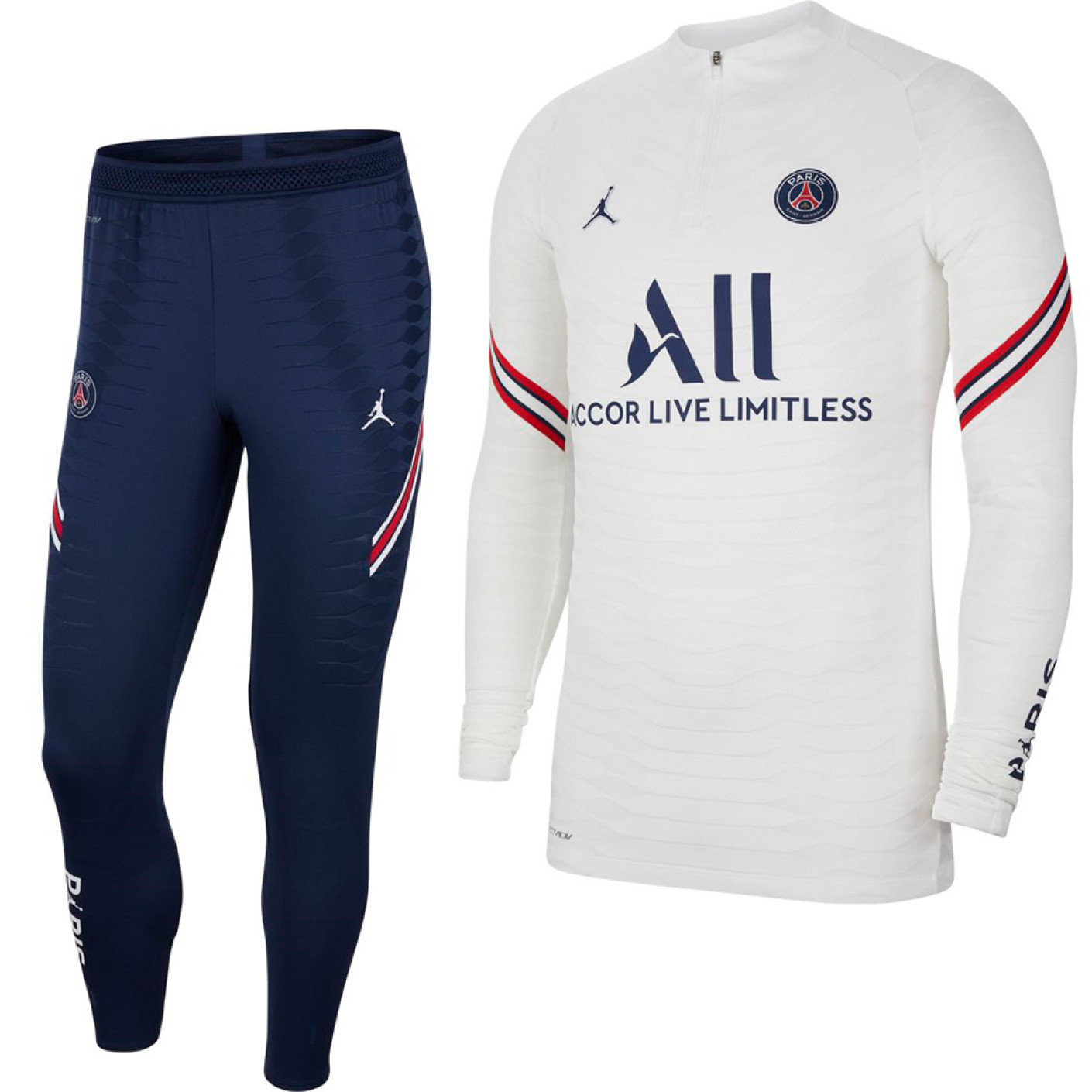 oase Aggregaat Bevoorrecht Nike Paris Saint Germain Elite Drill Trainingspak 2021-2022 Wit Donkerblauw
