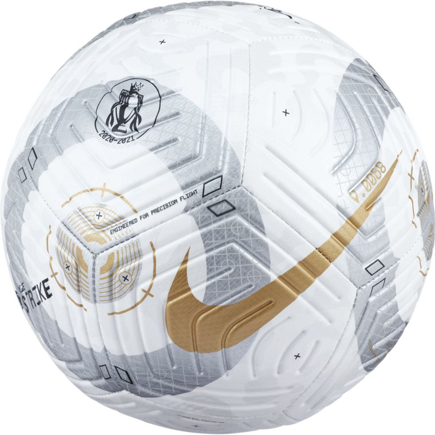 Nike Premier League Strike Voetbal Maat 5 Wit Zilver Goud