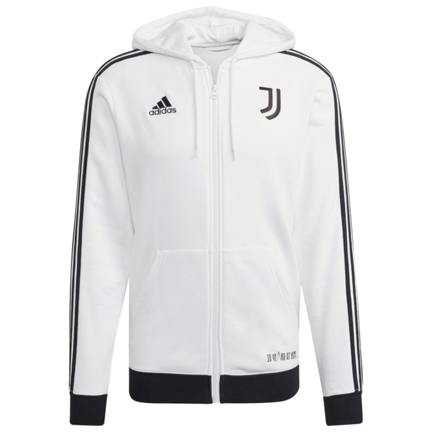adidas Juventus 3S Full-Zip Hoodie 2021-2022 Wit Zwart
