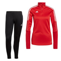 adidas Tiro 21 Trainingspak Dames Rood Zwart Wit