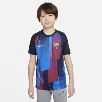 Nike FC Barcelona Trainingsshirt Pre-Match 2021-2022 Kids Blauw Donkerblauw Lichtgrijs
