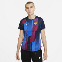Nike FC Barcelona Pre-Match Trainingsshirt 2021-2022 Dames Blauw Donkerblauw Lichtgrijs