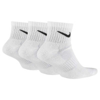 Nike Everyday Cushioned Sportsokken Halfhoog 3-Pack Wit Zwart