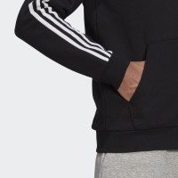 adidas Essentials Fleece 3-Stripes Full-Zip Hoodie Zwart Wit