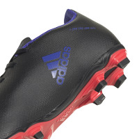 adidas X Speedflow.4 Gras / Kunstgras Voetbalschoenen (FxG) Kids Zwart Blauw Rood