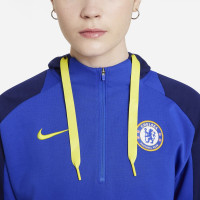 Nike Chelsea Fleece Hoodie Half-Zip 2021-2022 Dames Blauw Geel