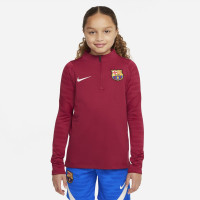 Nike FC Barcelona Strike Drill Trainingstrui 2021-2022 Kids Rood Lichtgrijs