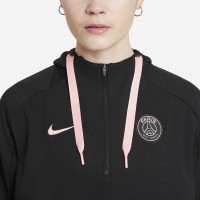 Nike Paris Saint Germain Fleece Hoodie Half-Zip 2021-2022 Dames Zwart Roze