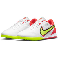 Nike Tiempo Legend 9 Pro React Zaalvoetbalschoenen (IC) Wit Geel Rood