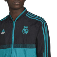 adidas Real Madrid Icon Trainingsjack Woven 2021-2022 Zwart Turquoise