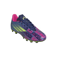 adidas X Speedflow Messi.4 Gras / Kunstgras Voetbalschoenen (FxG) Kids Blauw Roze Geel