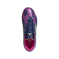 adidas X Speedflow Messi.4 Gras / Kunstgras Voetbalschoenen (FxG) Kids Blauw Roze Geel