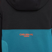 Nike Chelsea Fleece Hoodie Half-Zip 2021-2022 Kids Zwart Turquoise Rood