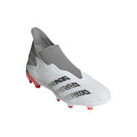 adidas Predator Freak.3 LL Gras Voetbalschoenen (FG) Wit Grijs Rood
